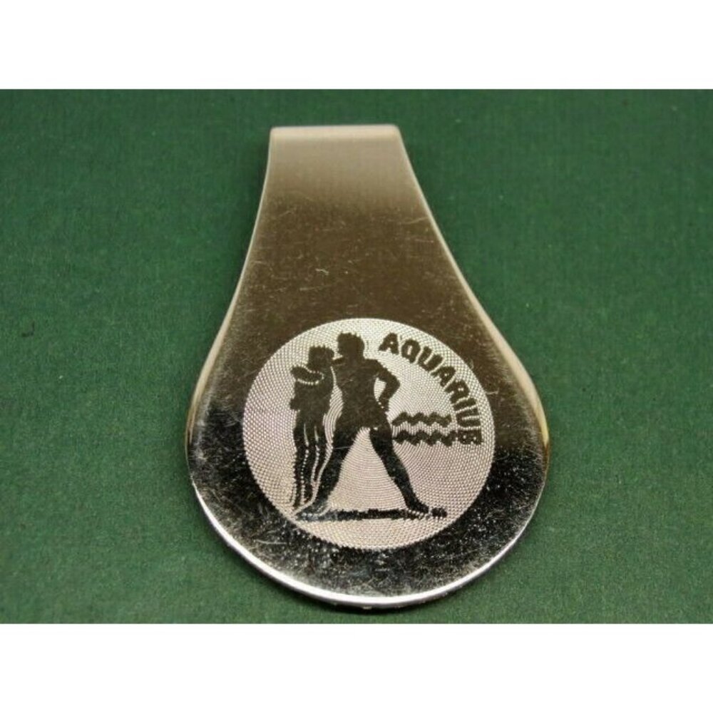 Dante Money Clip Aquarius Stainless Steel Wallet Credit Card Cash ID Holder